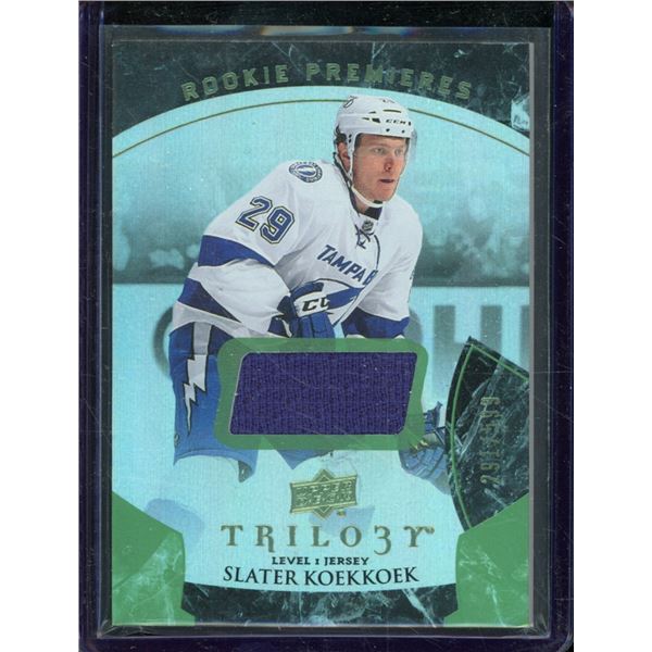 2015-16 Upper Deck Trilogy Rainbow Green #119 Slater Koekkoek JSY 291/599