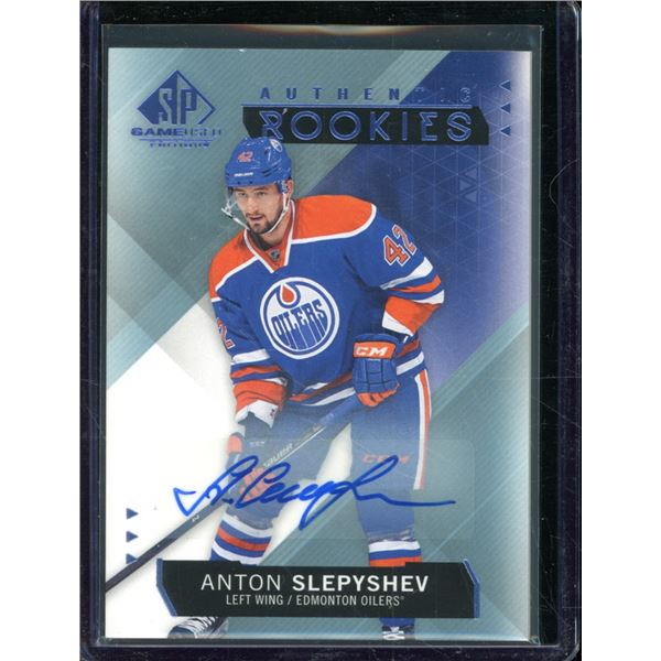 2015-16 SP Game Used Autographs Blue #102 Anton Slepyshev