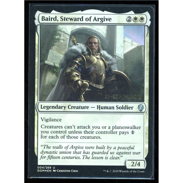 Magic the Gathering Baird, Steward of Argive FOIL Dominaria  Date Stamped Promo