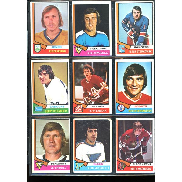 1974-75 OPC O-Pee-Chee Lot Of 9 Vintage Cards Various Teams & Players