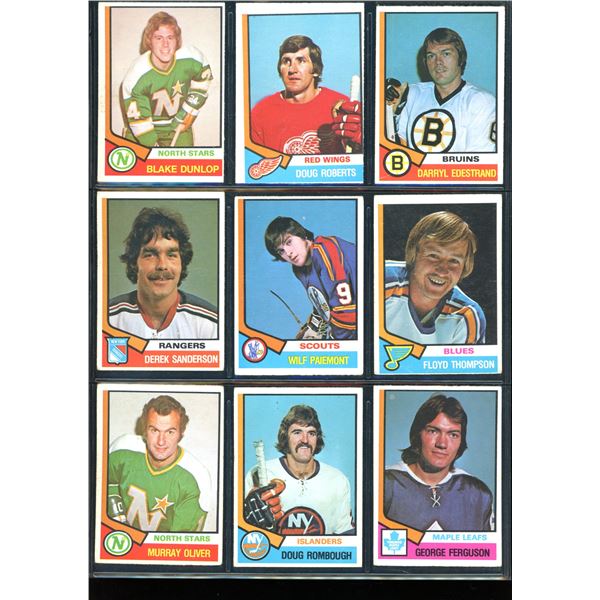 1974-75 OPC O-Pee-Chee Lot Of 9 Vintage Cards Various Teams & Players