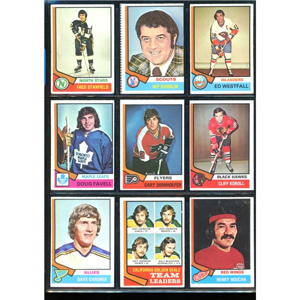 1974-75 OPC O-Pee-Chee Lot Of 9 Vintage Cards Various Teams & Players