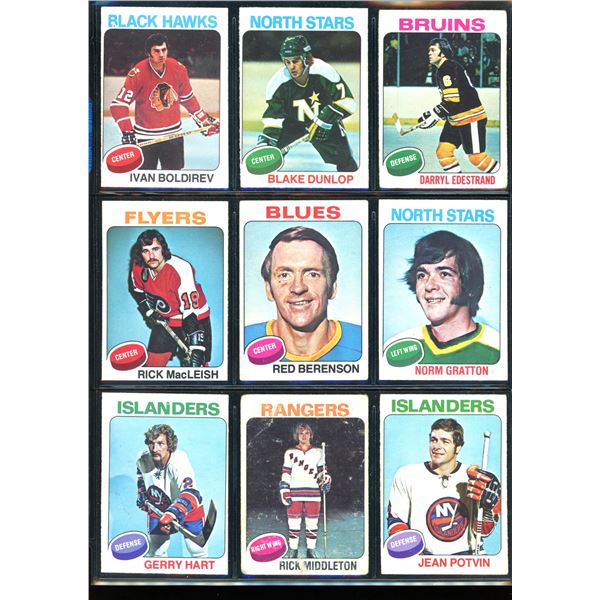 1975-76 OPC O-Pee-Chee Lot Of 9 Vintage Cards Various Teams & Players