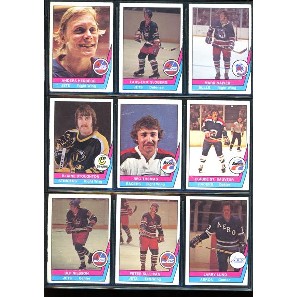 1977-78 O-Pee-Chee WHA Lot Of 9 Vintage Cards Various Teams & Players