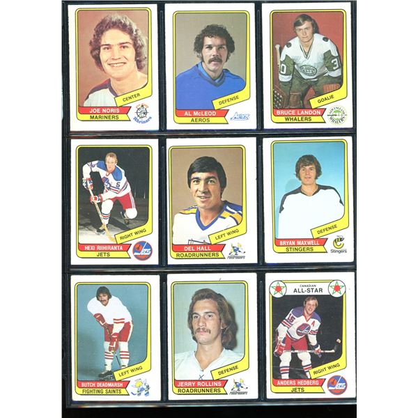1976-77 O-Pee-Chee WHA  Lot Of 9 Cards Various Players