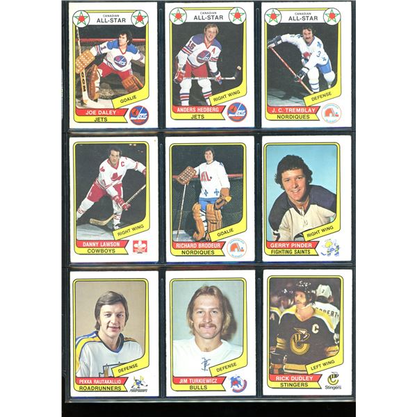 1976-77 O-Pee-Chee WHA  Lot Of 9 Cards Various Players