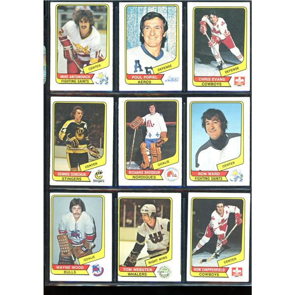 1976-77 O-Pee-Chee WHA  Lot Of 9 Cards Various Players