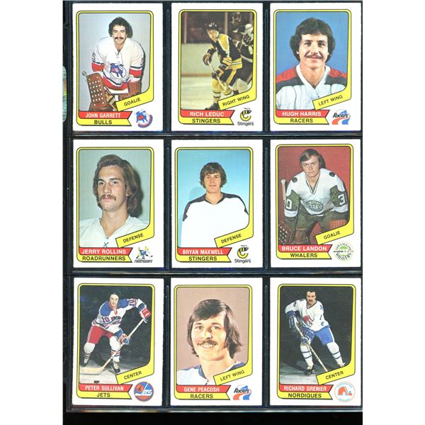 1976-77 O-Pee-Chee WHA  Lot Of 9 Cards Various Players
