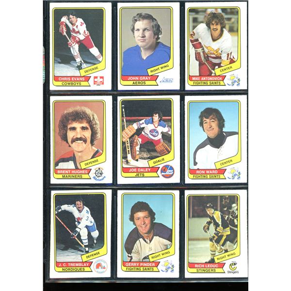 1976-77 O-Pee-Chee WHA  Lot Of 9 Cards Various Players