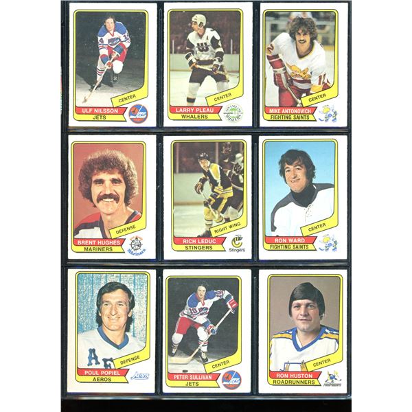 1976-77 O-Pee-Chee WHA  Lot Of 9 Cards Various Players