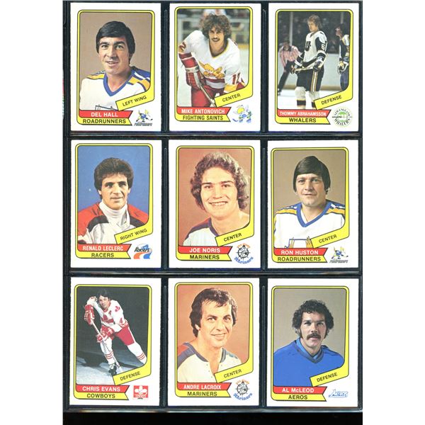 1976-77 O-Pee-Chee WHA  Lot Of 9 Cards Various Players