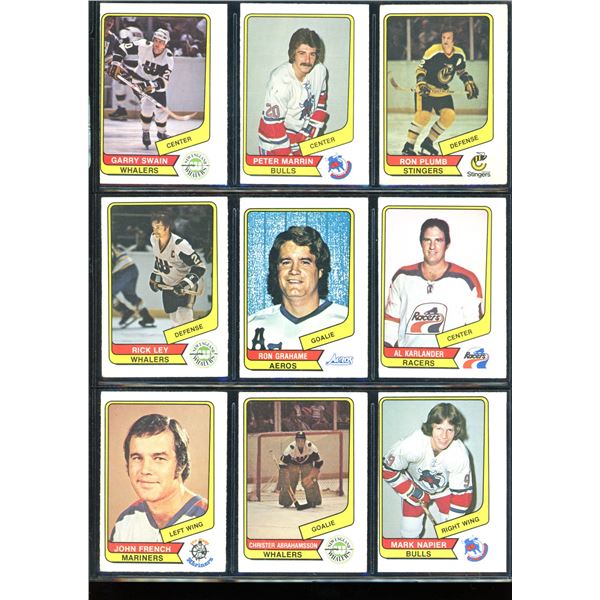 1976-77 O-Pee-Chee WHA  Lot Of 9 Cards Various Players