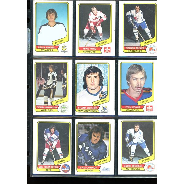 1976-77 O-Pee-Chee WHA  Lot Of 9 Cards Various Players
