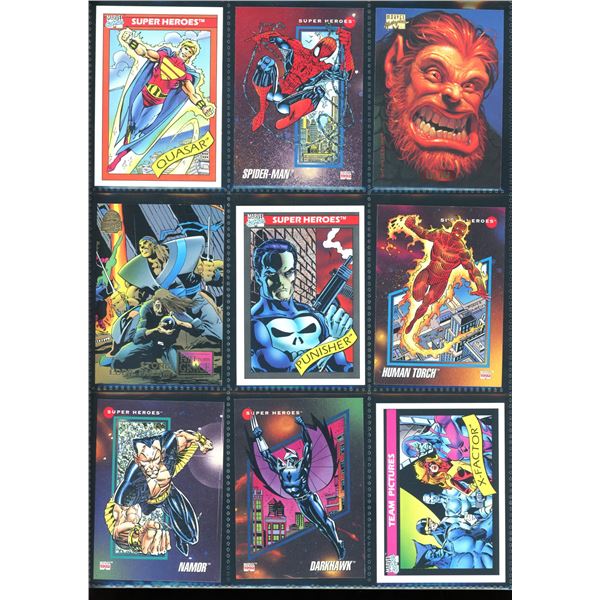 Lot Of 9 Various Marvel Collector Cards