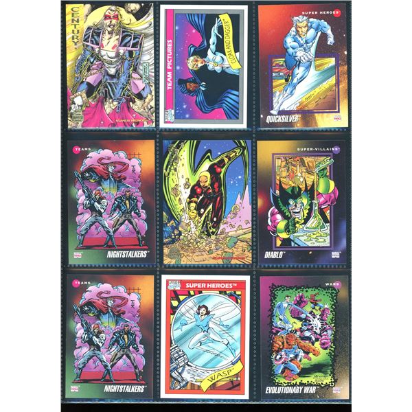 Lot Of 9 Various Marvel Collector Cards