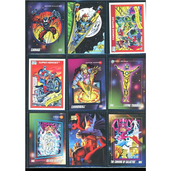 Lot Of 9 Various Marvel Collector Cards