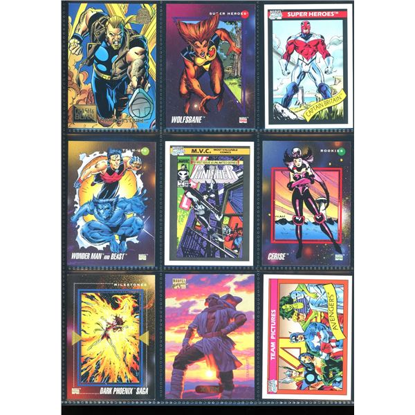 Lot Of 9 Various Marvel Collector Cards