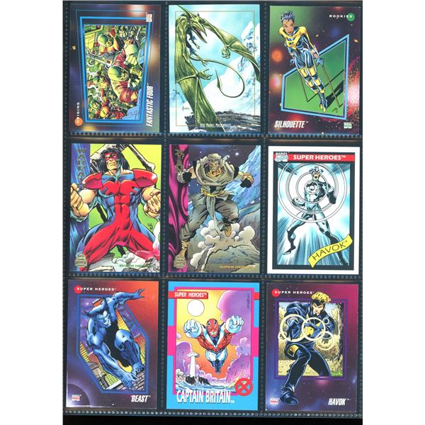 Lot Of 9 Various Marvel Collector Cards