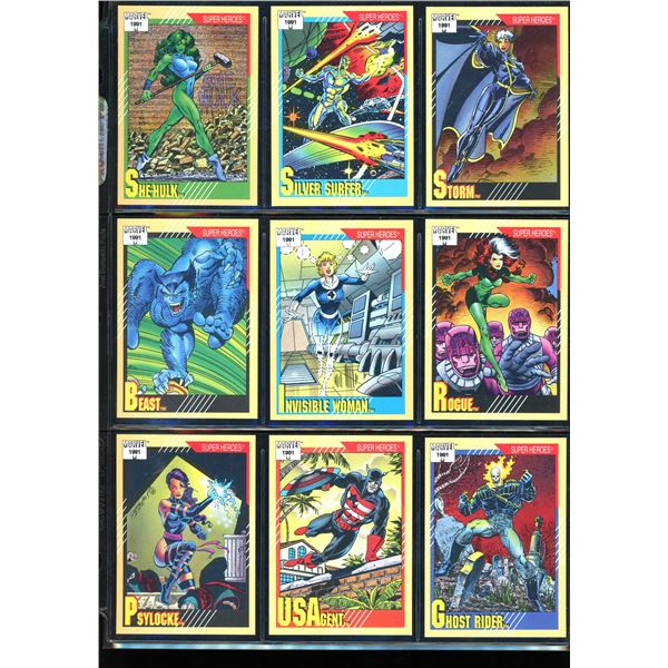 1991 Marvel Lot of 9 Collectible Trading Cards