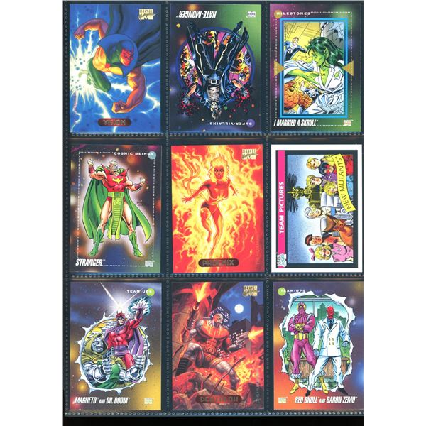 Lot Of 9 Various Marvel Collector Cards