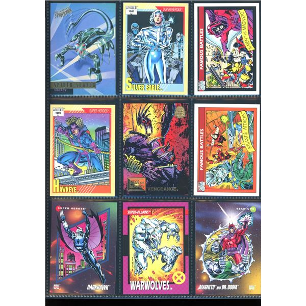 Lot Of 9 Various Marvel Collector Cards