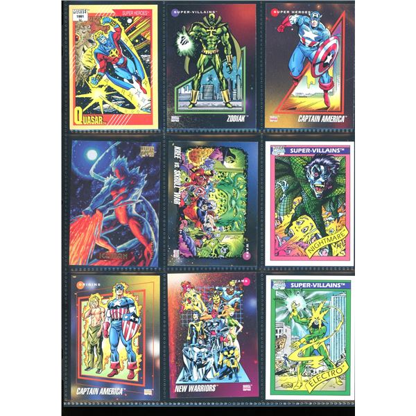 Lot Of 9 Various Marvel Collector Cards