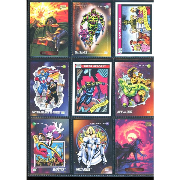 Lot Of 9 Various Marvel Collector Cards