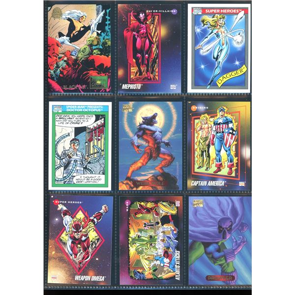 Lot Of 9 Various Marvel Collector Cards