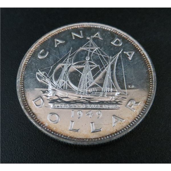 1949 Canadian Silver $1 Dollar Coin