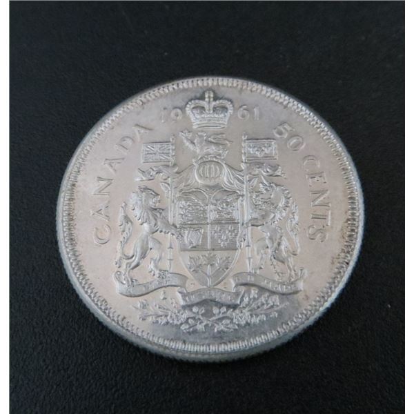 1961 Canadian Silver 50 Cent Coin
