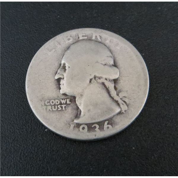1936 USA Silver 25 Cent Coin