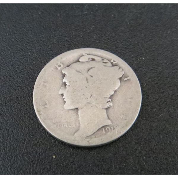 1912 USA Silver 10 Cent Coin