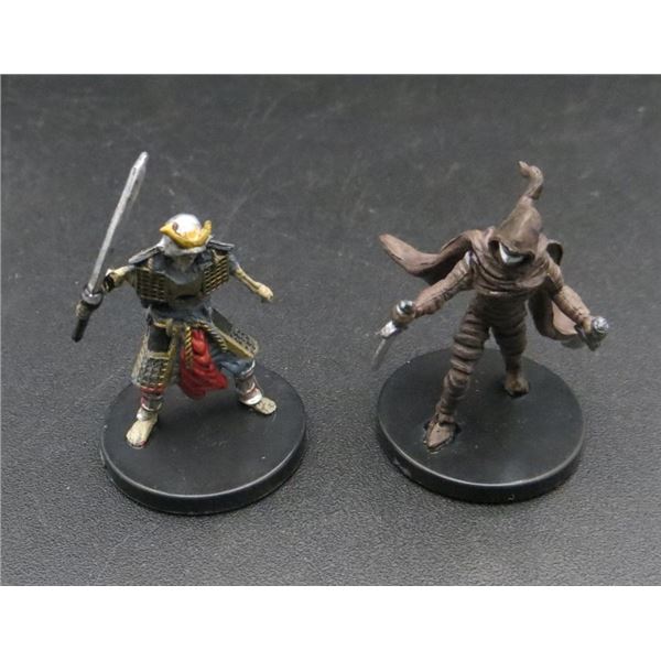 2 D&D Pre-Painted Mini Figures Caligni Stalker & Skeletal Samurai