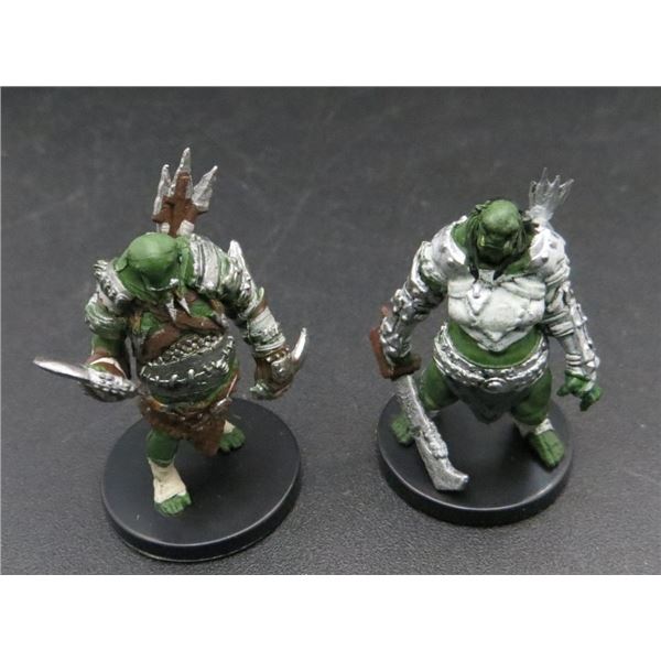 2 D&D Pre-Painted Mini Figures Orc Battler & Orc Brawler