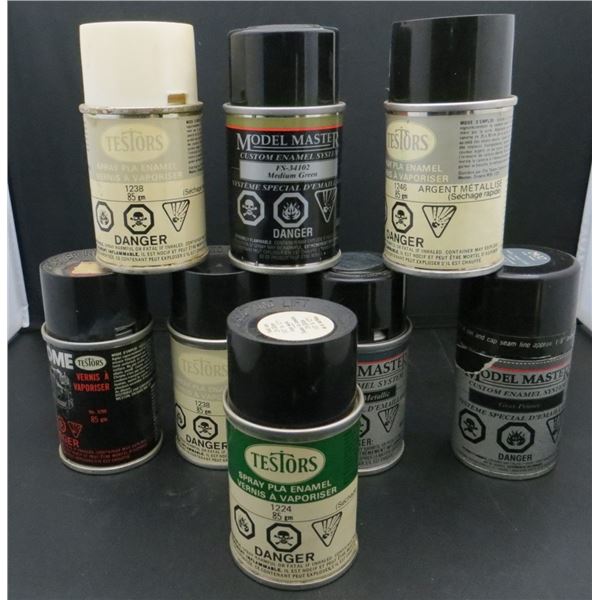 Lot Of  8 Vintage Testors Cans of Spray Paint Enamel For Models
