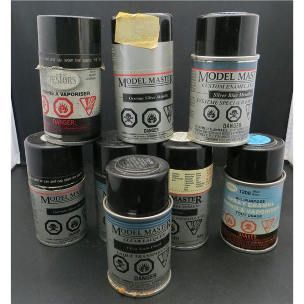Lot Of  8 Vintage Testors Cans of Spray Paint Enamel For Models