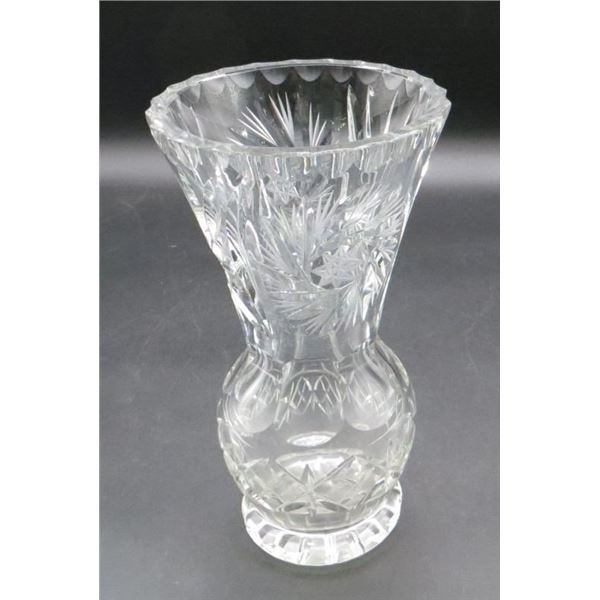 Vintage Crystal Vase 7" Tall With 4" Diameter Top