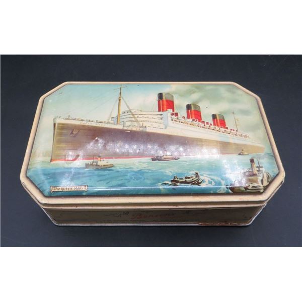 Vintage Bensons Candies The Queen Mary Candy Tin