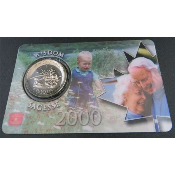 Royal Canadian Mint 2000 Millennium Canada 25 Cent Gem Coin "Wisdom"