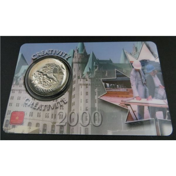 Royal Canadian Mint 2000 Millennium Canada 25 Cent Gem Coin "Creativity"