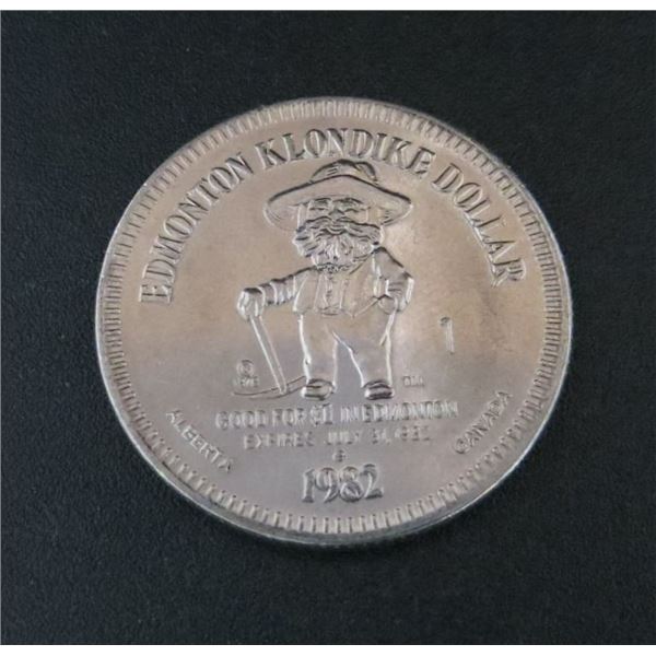 1982 Edmonton Klondike Dollar Coin