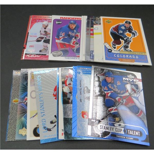 23 Theoren Fleury Hockey Cards From Various Sets