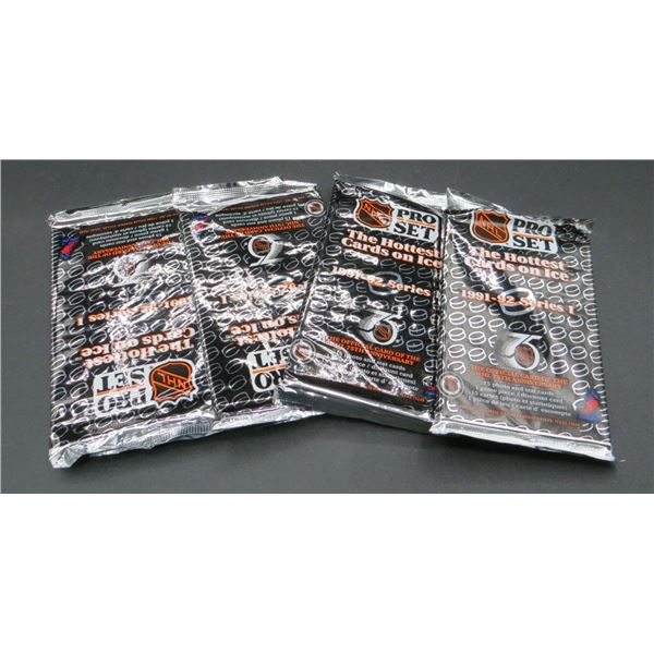 4 Sealed Packs Of 1991-92 Pro Set Hockey Cards 15 Cards Per Pack