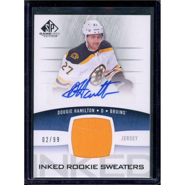 2013-14 SP Game Used Inked Rookie Sweaters #IRSDH Dougie Hamilton 2/99 BV $40
