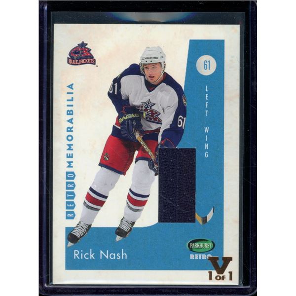 2002-03 Parkhurst Retro Memorabilia #RM28 Rick Nash Vault 1/1 BV 460