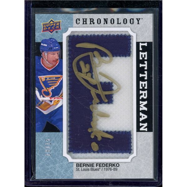 2018-19 Chronology Letterman Patches #LSTBF Bernie Federko Autograph Letter 13/15 BV $50