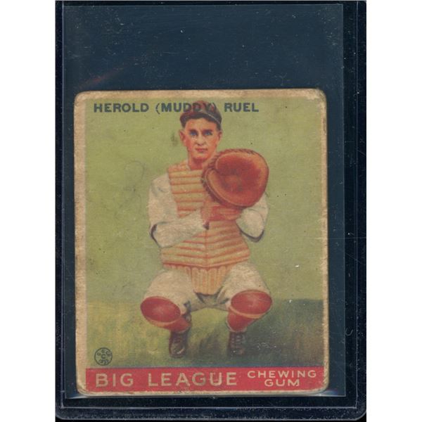 1933 Goudey #18 Muddy Ruel RC BV $120