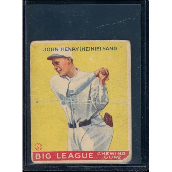 1933 Goudey #85 Heinie Sand RC BV $120