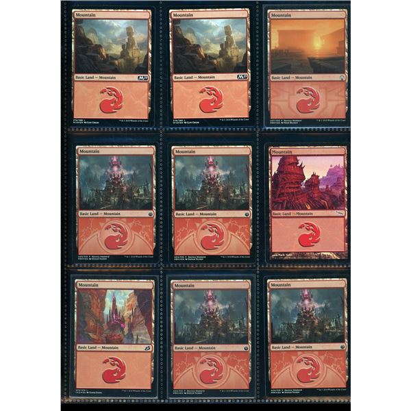 Lot of 9 Magic The Gathering Foil Lands Mountains