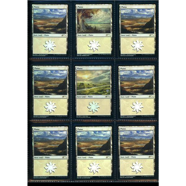 Lot of 9 Magic The Gathering Foil Lands Plains